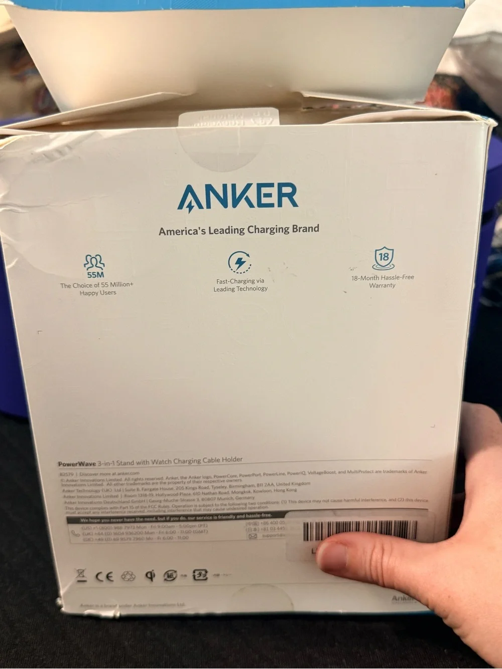Anker 3-in-1 Charging Station - White and Blue Logo